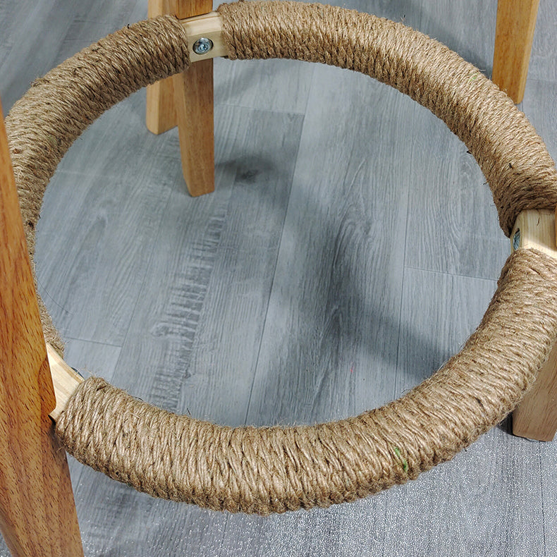 Scandinavian Upholstered Footrest Barstool Matte Finish Wood Bristol Stool