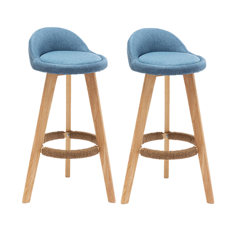 Scandinavian Upholstered Footrest Barstool Matte Finish Wood Bristol Stool