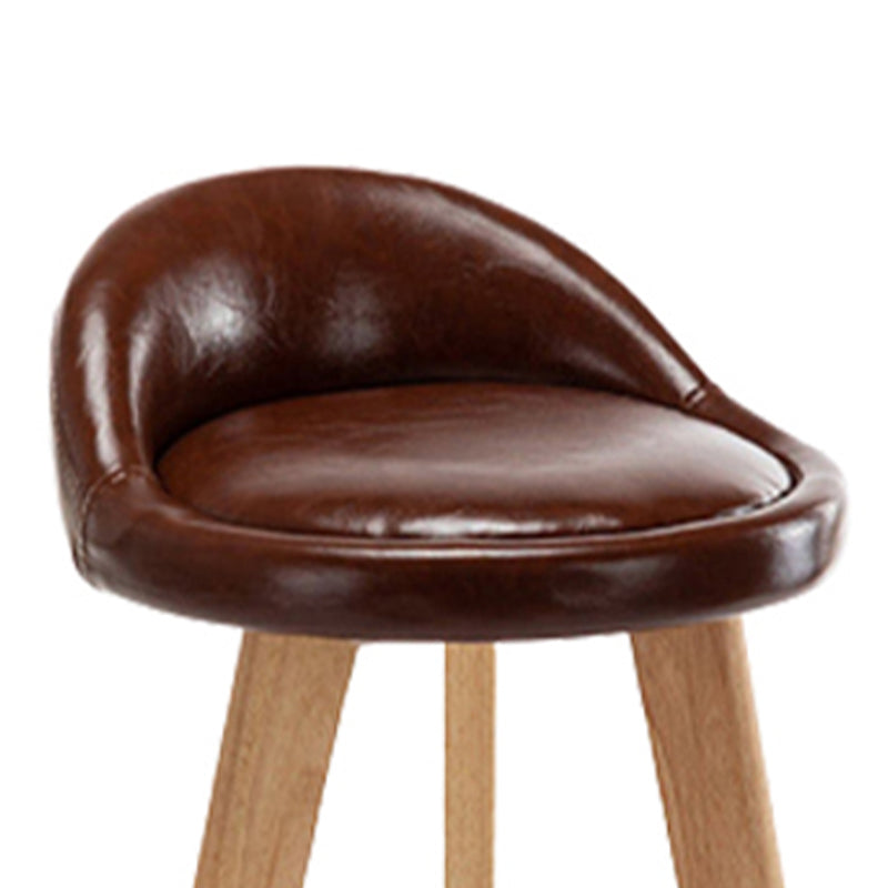 Scandinavian Upholstered Footrest Barstool Matte Finish Wood Bristol Stool