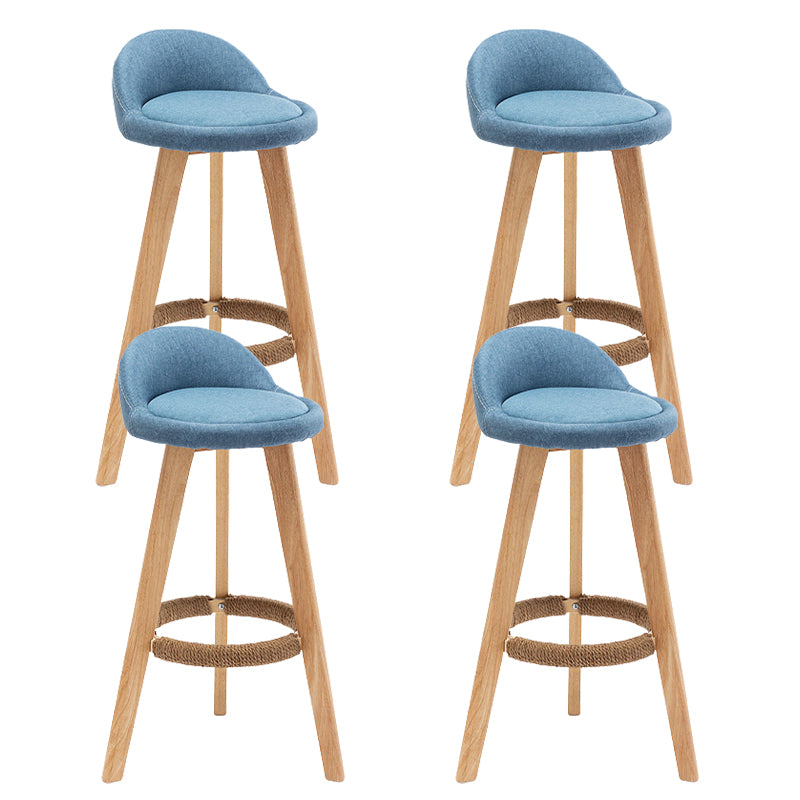 Scandinavian Upholstered Footrest Barstool Matte Finish Wood Bristol Stool