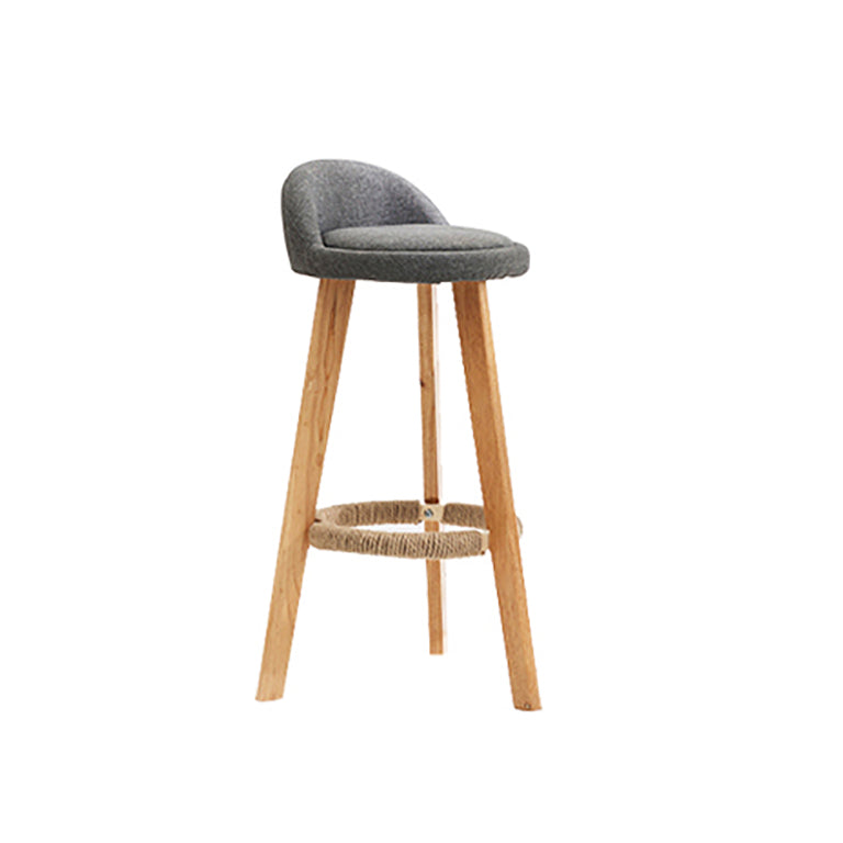 Scandinavian Upholstered Footrest Barstool Matte Finish Wood Bristol Stool