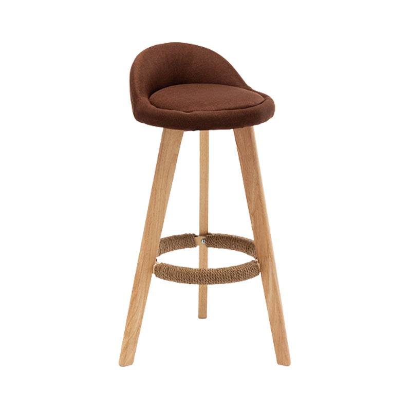 Scandinavian Upholstered Footrest Barstool Matte Finish Wood Bristol Stool
