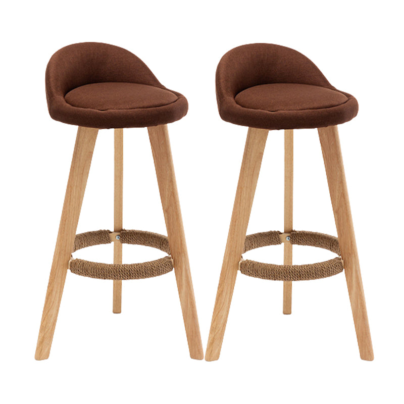 Scandinavian Upholstered Footrest Barstool Matte Finish Wood Bristol Stool
