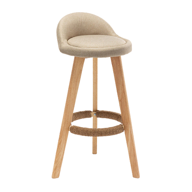 Scandinavian Upholstered Footrest Barstool Matte Finish Wood Bristol Stool