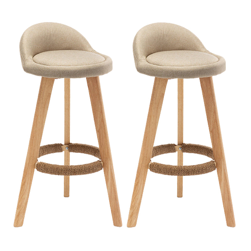 Scandinavian Upholstered Footrest Barstool Matte Finish Wood Bristol Stool