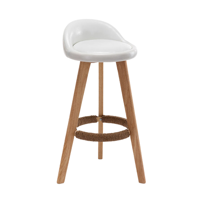 Scandinavian Upholstered Footrest Barstool Matte Finish Wood Bristol Stool
