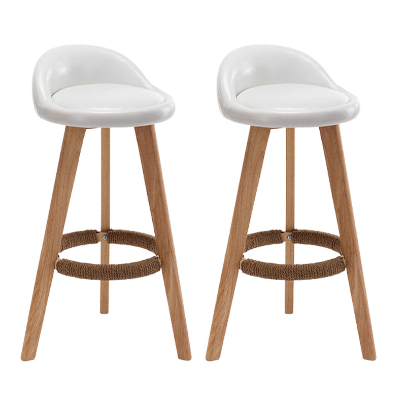 Scandinavian Upholstered Footrest Barstool Matte Finish Wood Bristol Stool