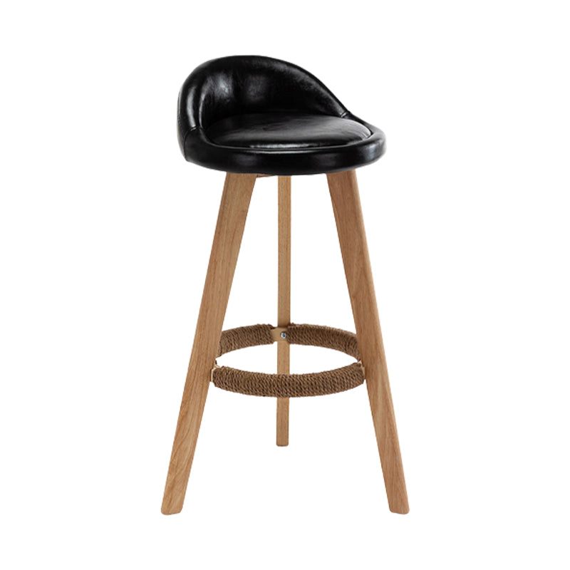 Scandinavian Upholstered Footrest Barstool Matte Finish Wood Bristol Stool
