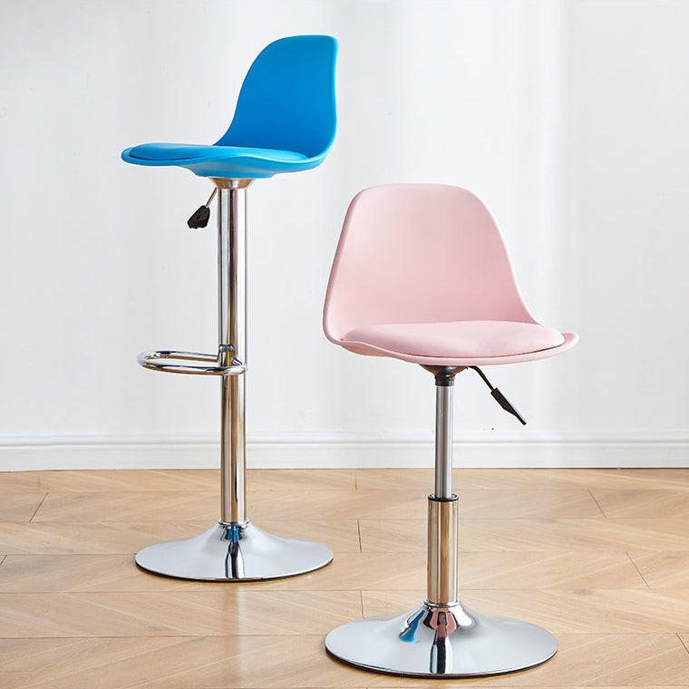 Contemporary Liftable Bar Stool Bucket Counter Bar Stool with Metal Legs