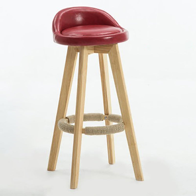 Contemporary Style Low Back Bar-stool Wooden Bar Stool for Restaurant