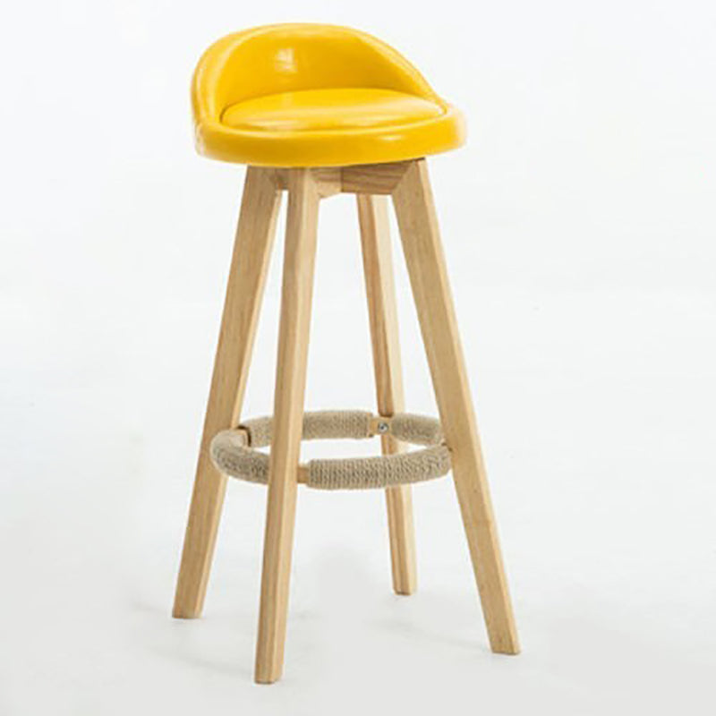 Contemporary Style Low Back Bar-stool Wooden Bar Stool for Restaurant