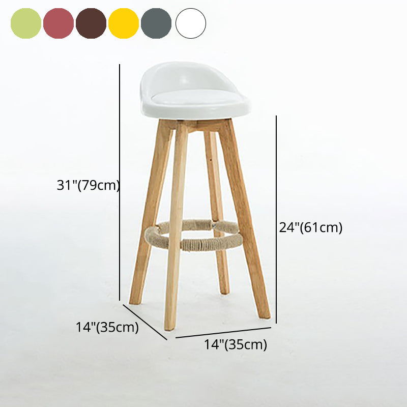 Contemporary Style Low Back Bar-stool Wooden Bar Stool for Restaurant
