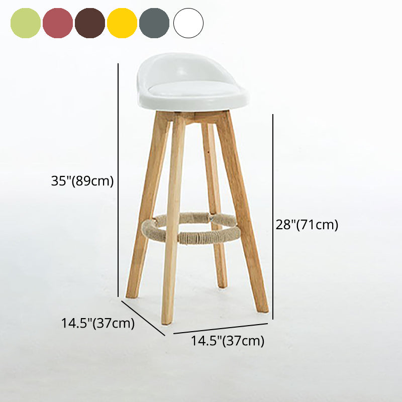 Contemporary Style Low Back Bar-stool Wooden Bar Stool for Restaurant