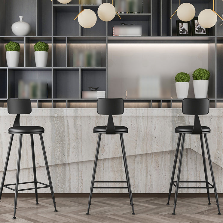 Industrial Matte Finish Coffee Shop Stool Footrest Low Back Stool