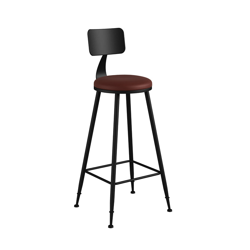 Industrial Matte Finish Coffee Shop Stool Footrest Low Back Stool