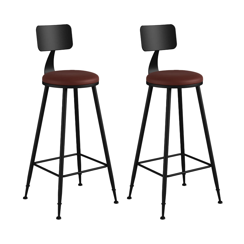 Industrial Matte Finish Coffee Shop Stool Footrest Low Back Stool