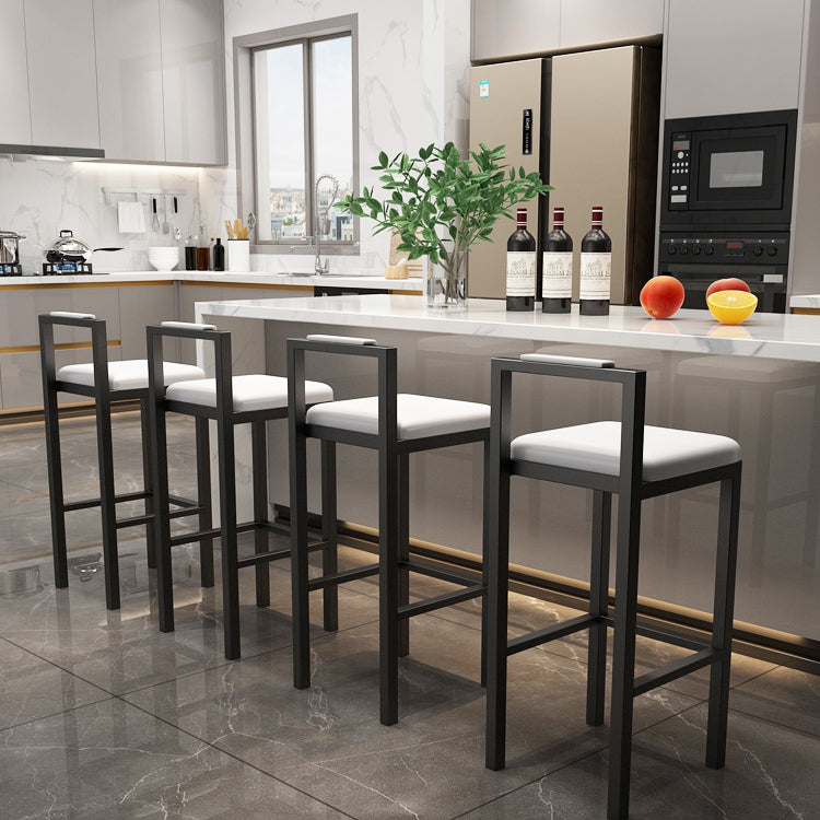 Contemporary Footrest Upholstered Home Stool Matte Finish Low Back Barstool