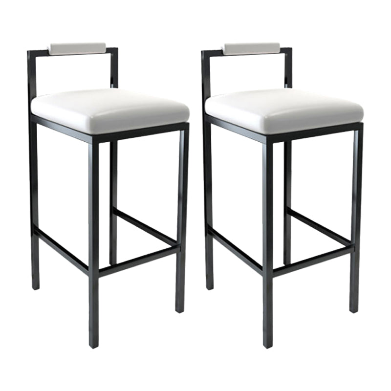 Contemporary Footrest Upholstered Home Stool Matte Finish Low Back Barstool