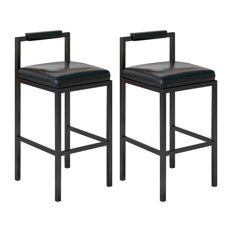 Contemporary Footrest Upholstered Home Stool Matte Finish Low Back Barstool
