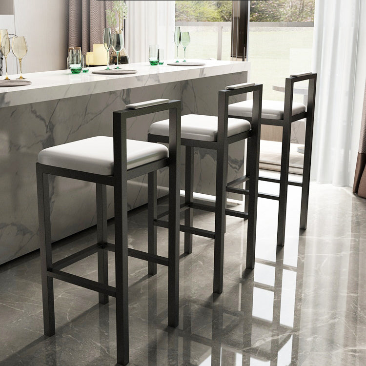 Contemporary Footrest Upholstered Home Stool Matte Finish Low Back Barstool