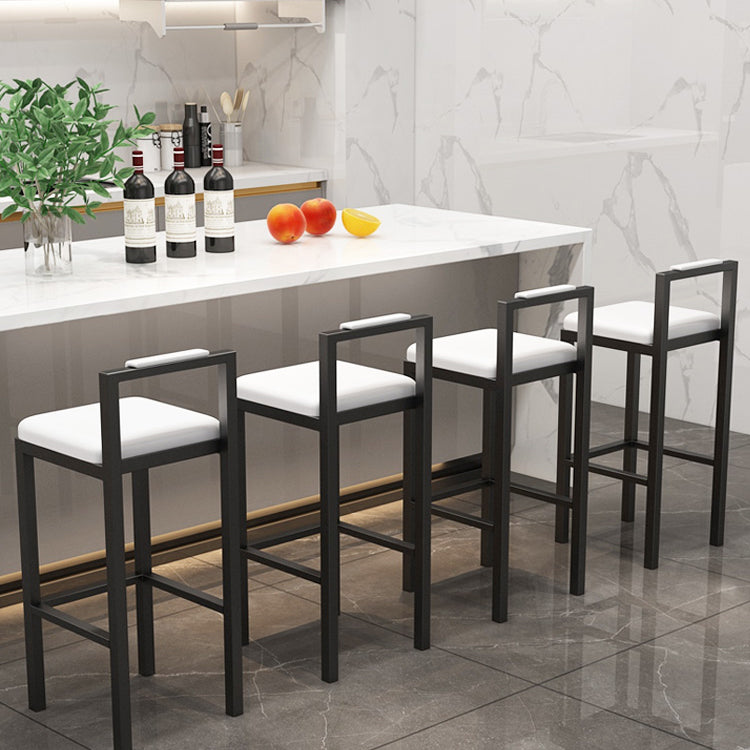 Contemporary Footrest Upholstered Home Stool Matte Finish Low Back Barstool