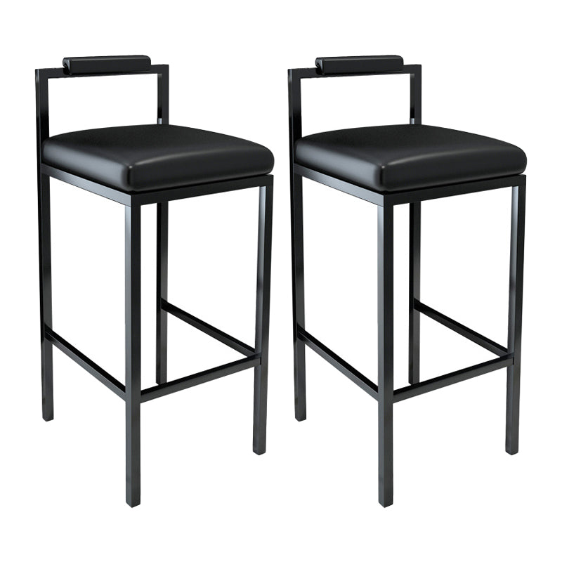 Contemporary Footrest Upholstered Home Stool Matte Finish Low Back Barstool