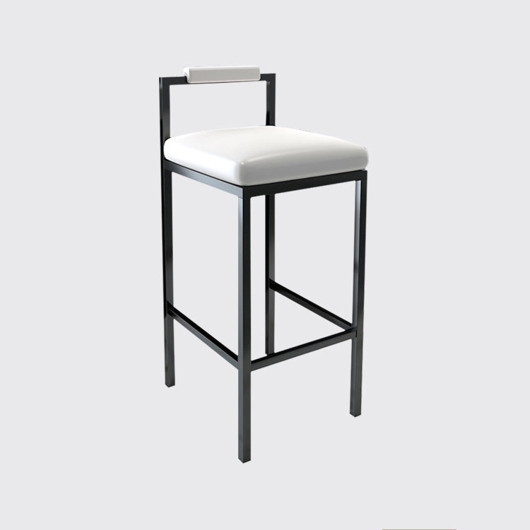 Contemporary Footrest Upholstered Home Stool Matte Finish Low Back Barstool