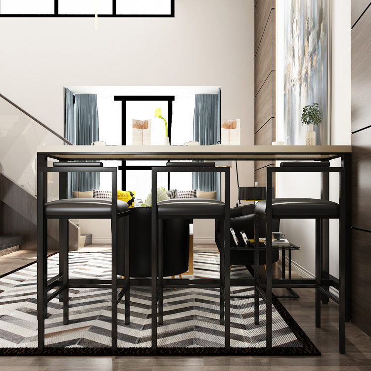 Contemporary Footrest Upholstered Home Stool Matte Finish Low Back Barstool