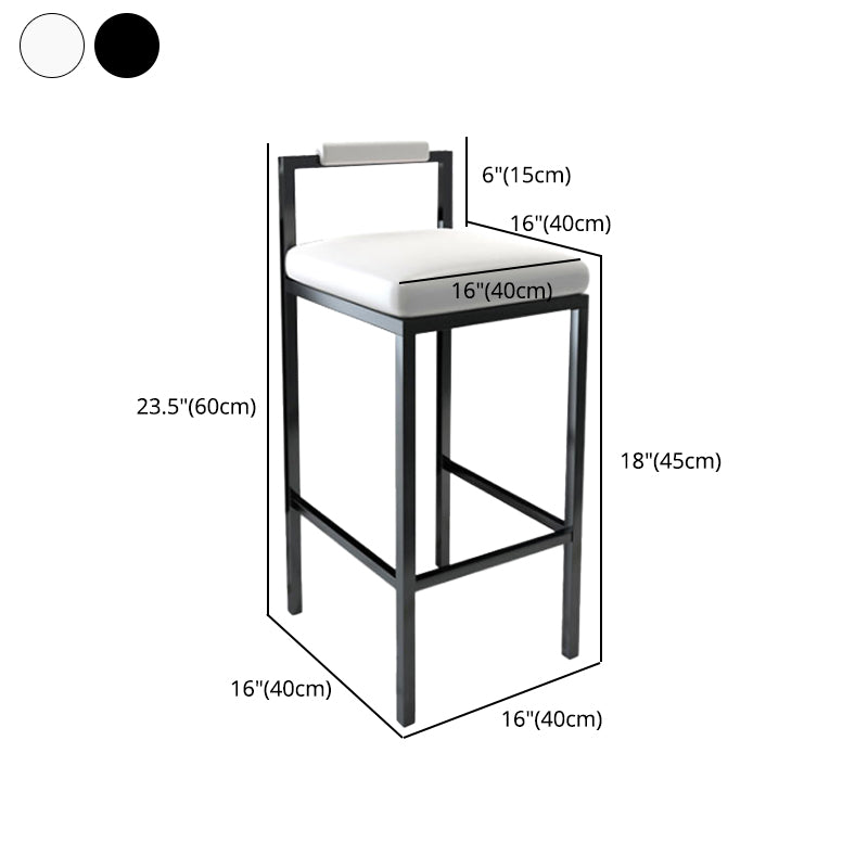 Contemporary Footrest Upholstered Home Stool Matte Finish Low Back Barstool