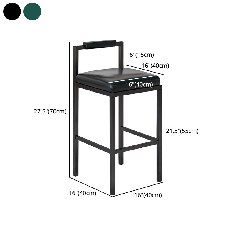 Contemporary Footrest Upholstered Home Stool Matte Finish Low Back Barstool