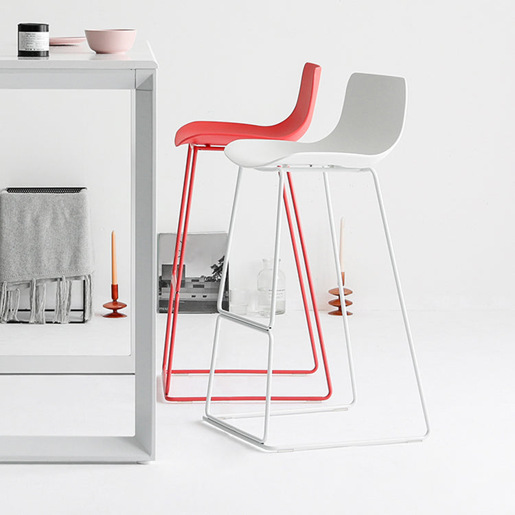 Modern Style Bar-stool Plastic Counter Bar Stool with Metal Legs for Kitchen