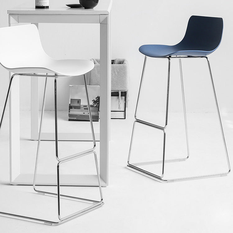 Modern Style Bar-stool Plastic Counter Bar Stool with Metal Legs for Kitchen