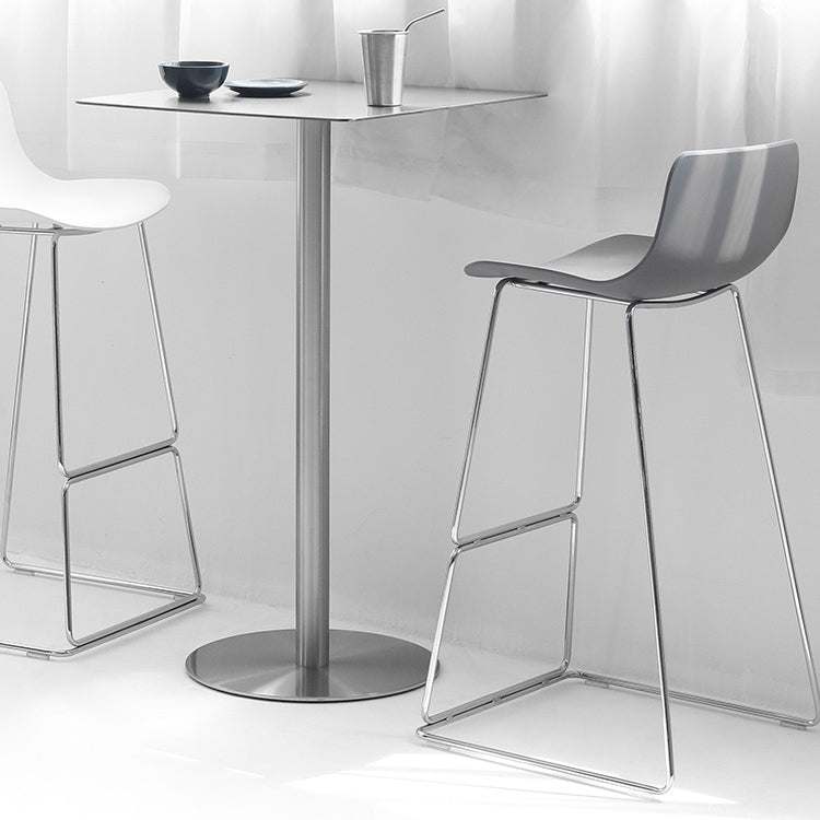 Modern Style Bar-stool Plastic Counter Bar Stool with Metal Legs for Kitchen