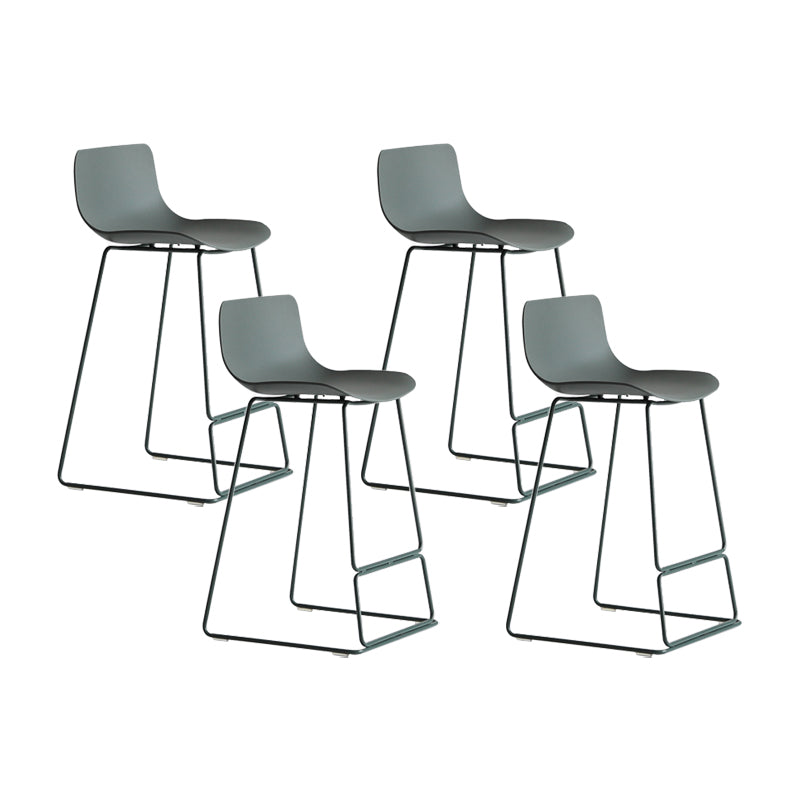 Modern Style Bar-stool Plastic Counter Bar Stool with Metal Legs for Kitchen