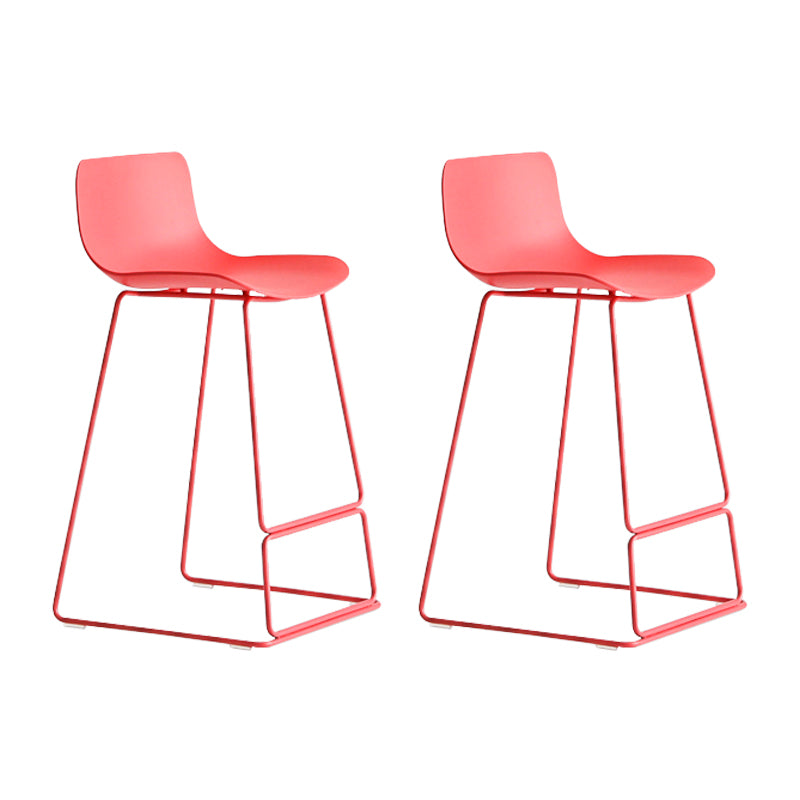 Modern Style Bar-stool Plastic Counter Bar Stool with Metal Legs for Kitchen