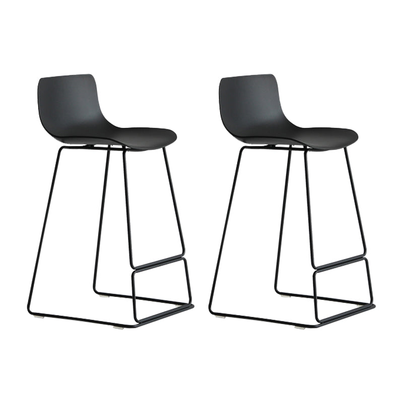Modern Style Bar-stool Plastic Counter Bar Stool with Metal Legs for Kitchen