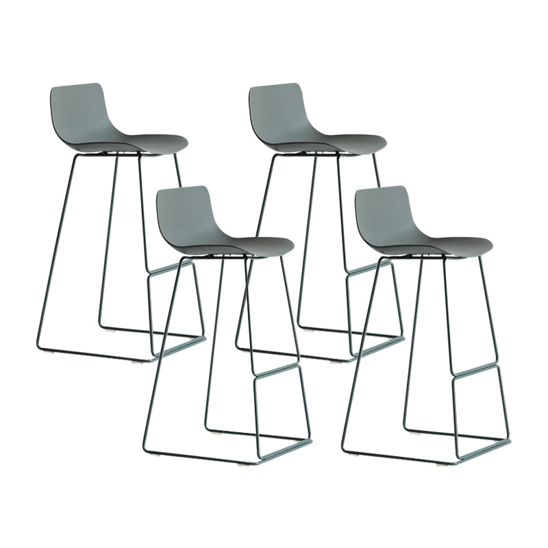 Modern Style Bar-stool Plastic Counter Bar Stool with Metal Legs for Kitchen
