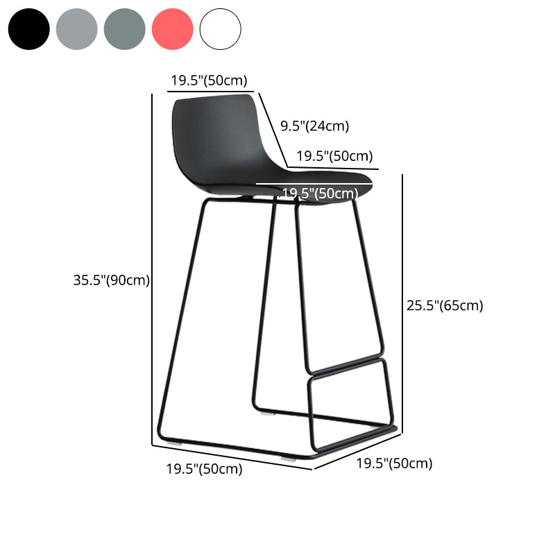 Modern Style Bar-stool Plastic Counter Bar Stool with Metal Legs for Kitchen