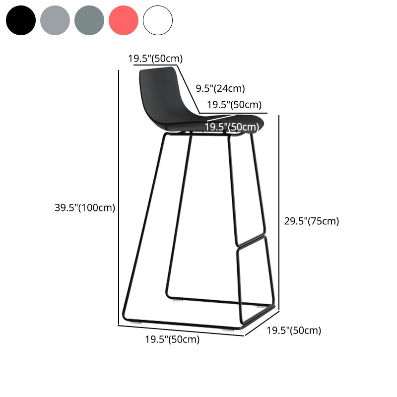 Modern Style Bar-stool Plastic Counter Bar Stool with Metal Legs for Kitchen