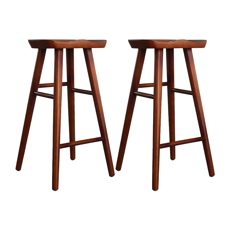Contemporary Rectangle Bar and Counter Stool Wood Stool with 4 Legs
