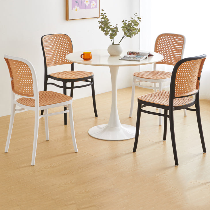 Contemporary Square Bar and Counter Stool Rattan Stool with 4 Legs