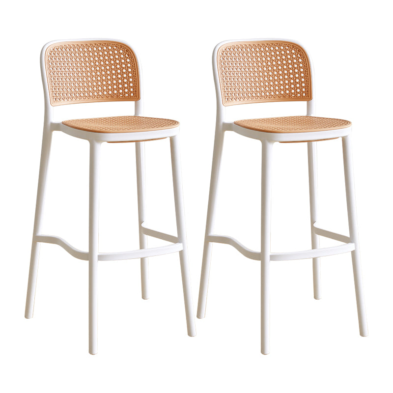 Contemporary Square Bar and Counter Stool Rattan Stool with 4 Legs