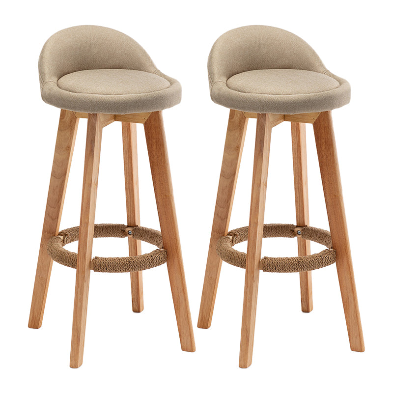 Scandinavian Wood Kitchen Dining Room Armless Stool Low Back Bar Stool