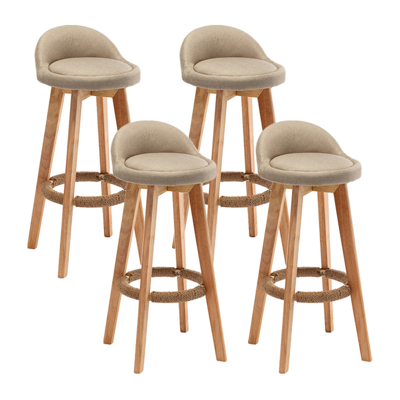 Scandinavian Wood Kitchen Dining Room Armless Stool Low Back Bar Stool