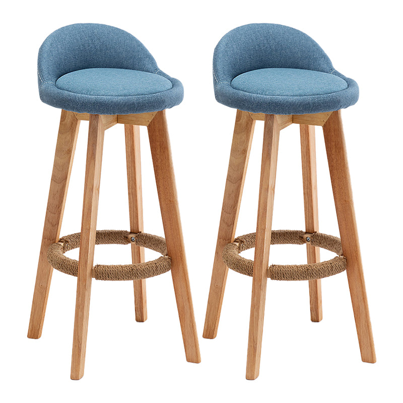 Scandinavian Wood Kitchen Dining Room Armless Stool Low Back Bar Stool