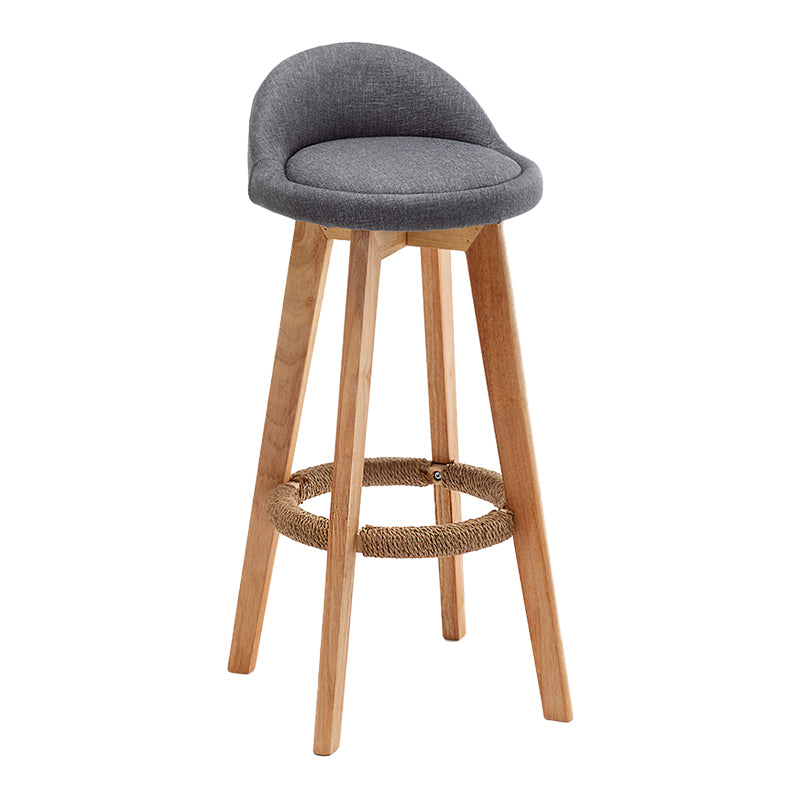 Scandinavian Wood Kitchen Dining Room Armless Stool Low Back Bar Stool