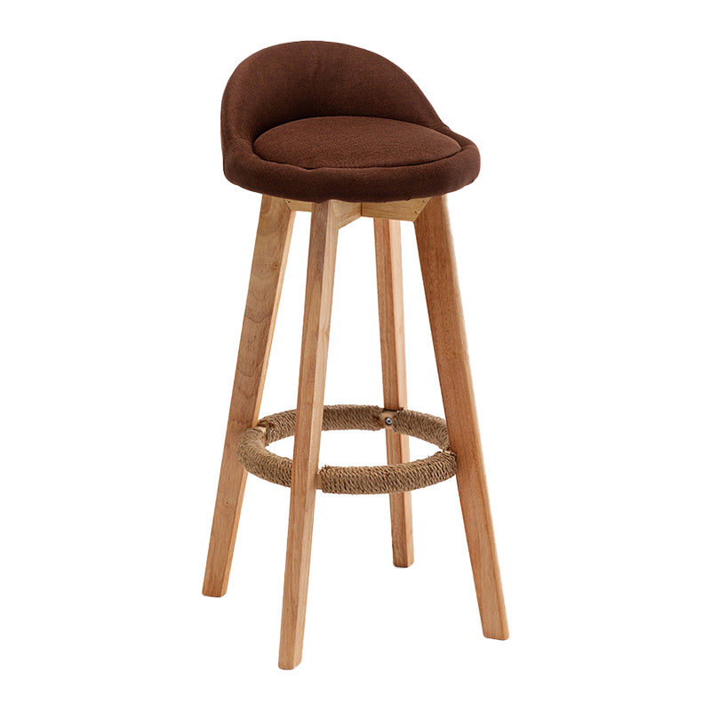 Scandinavian Wood Kitchen Dining Room Armless Stool Low Back Bar Stool