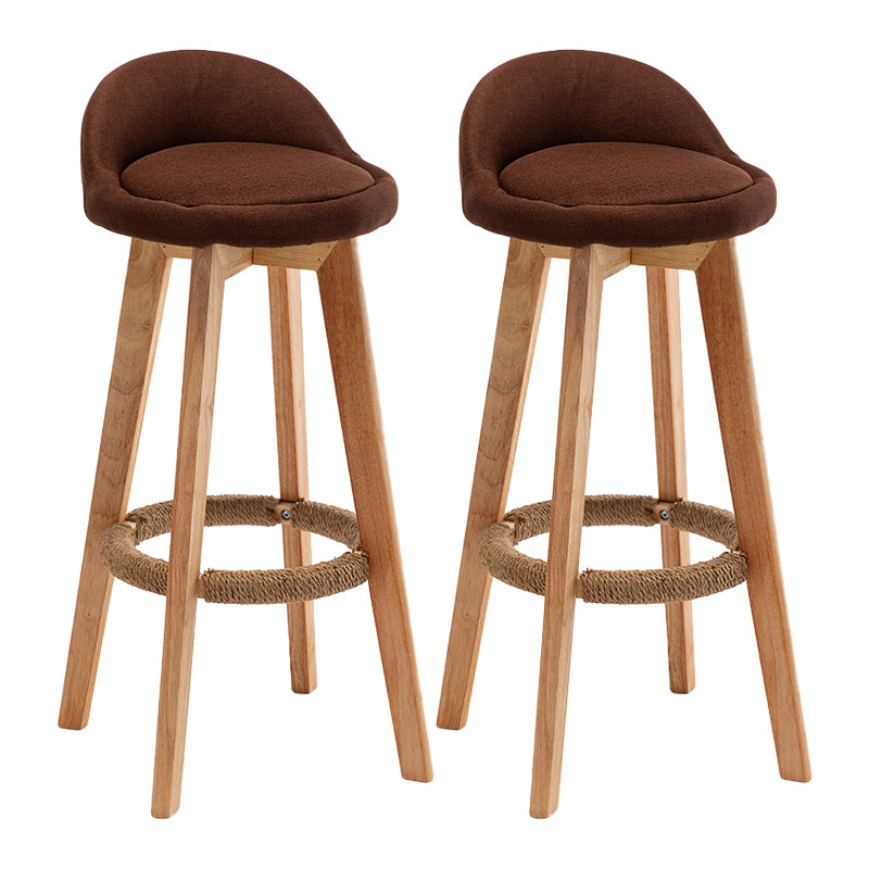 Scandinavian Wood Kitchen Dining Room Armless Stool Low Back Bar Stool