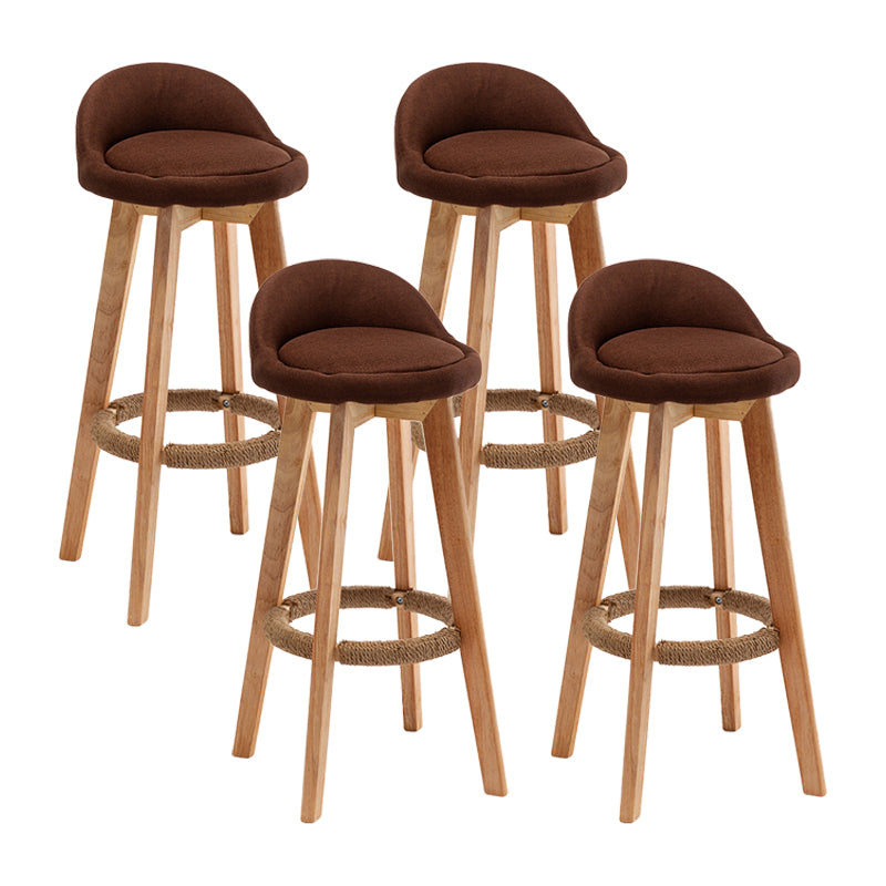 Scandinavian Wood Kitchen Dining Room Armless Stool Low Back Bar Stool