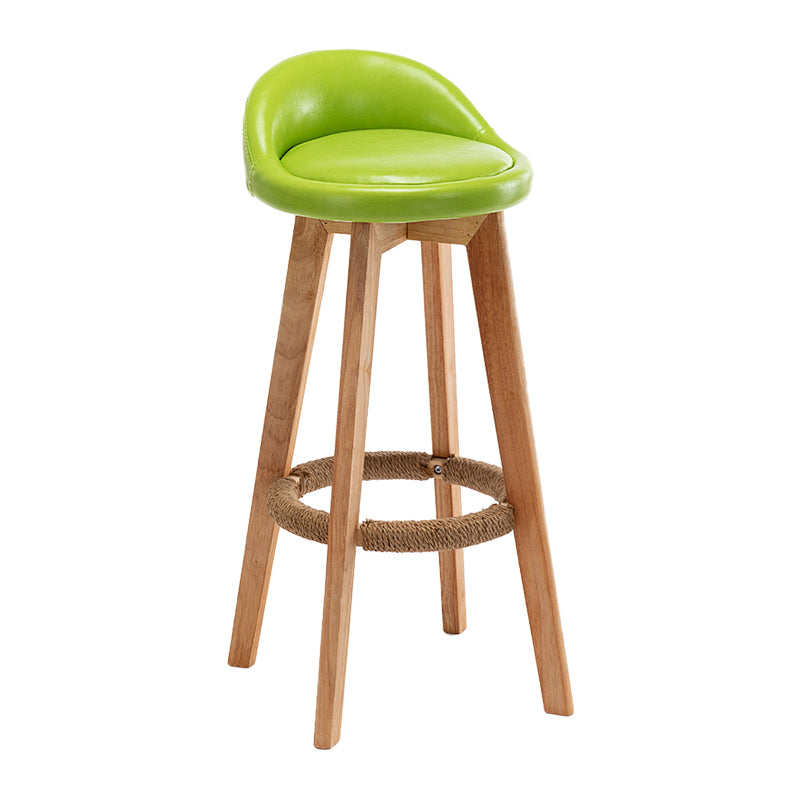 Scandinavian Wood Kitchen Dining Room Armless Stool Low Back Bar Stool